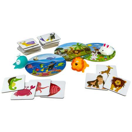 Развивающие игрушки для малыша 1TOY Растем вместе монтессори Среда обитания карточки тактильные сортер развивашки для детей