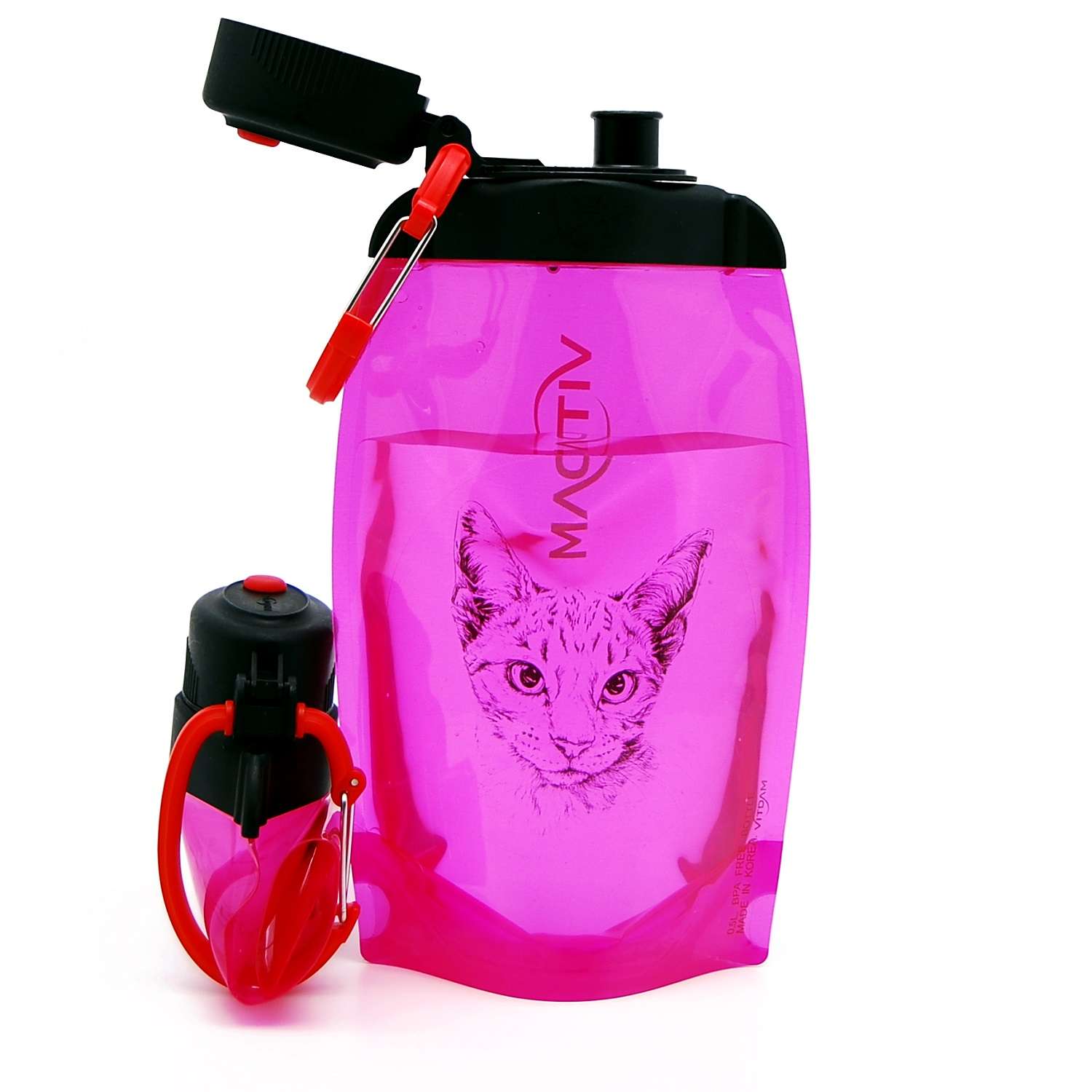 Бутылка для воды складная VITDAM розовая 500мл B050PIS 1302 - фото 3