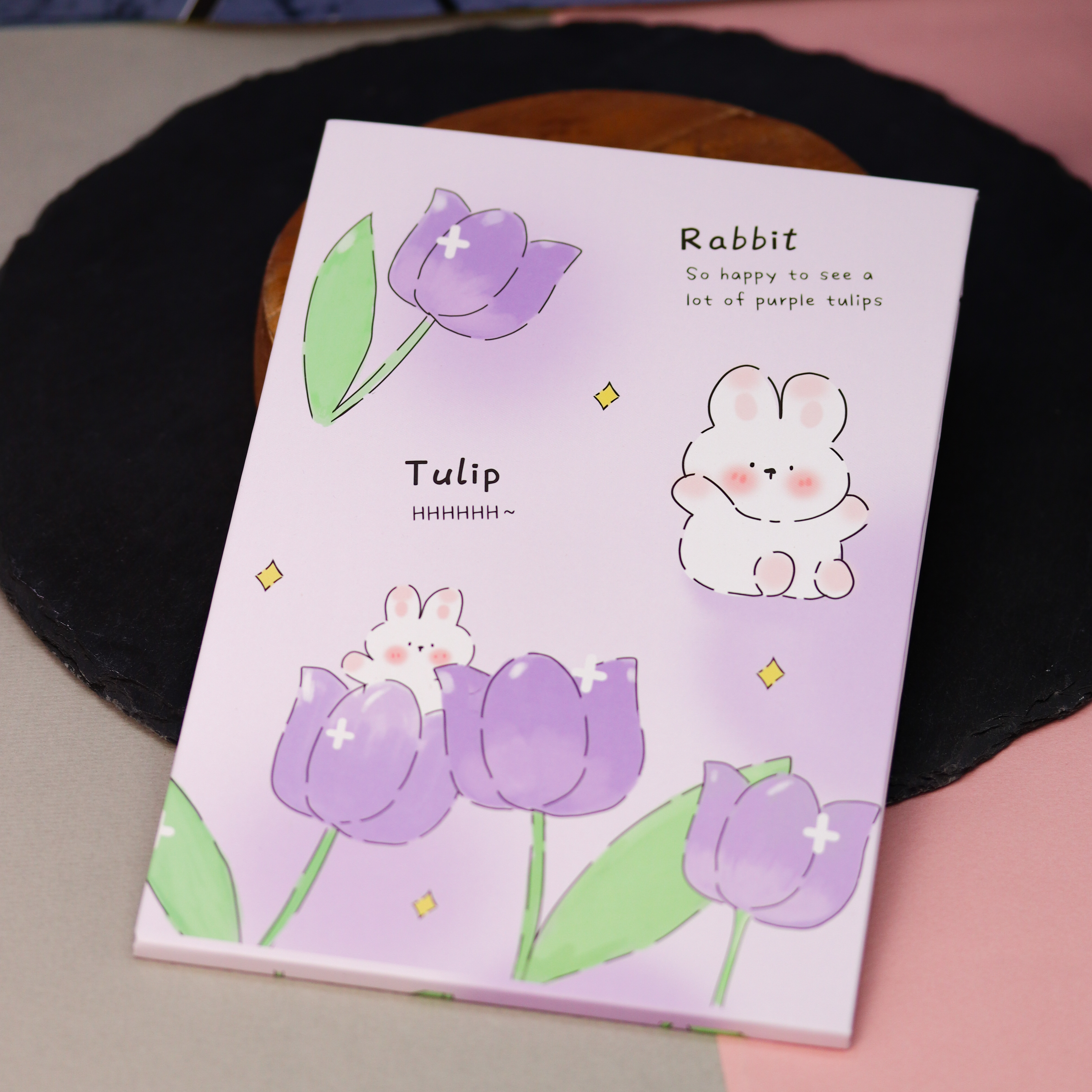 Зеркало настольное для макияжа iLikeGift Lovely rabbit purple - фото 4