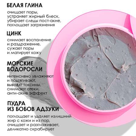 Маска для лица 7DAYS Detox skin очищающая с глиной 2-в-1