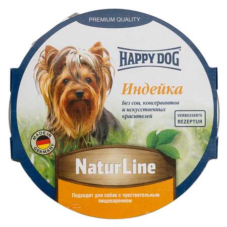 Корм для собак Happy Dog Natur Line паштет индейка консерванный 85г