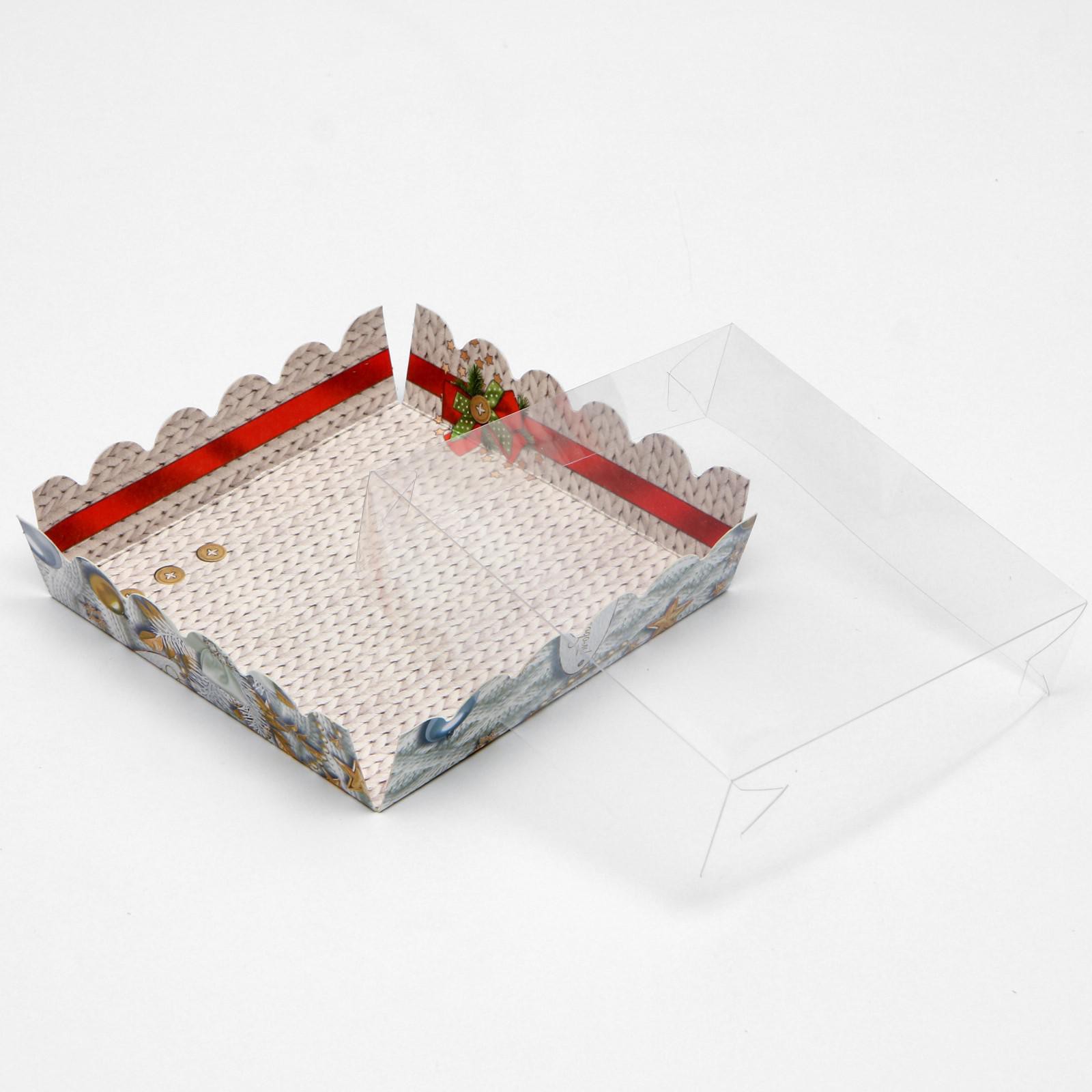 Коробочка Sima-Land для печенья«Новогодние игрушки» 12×12×3 см. 1 шт. - фото 2