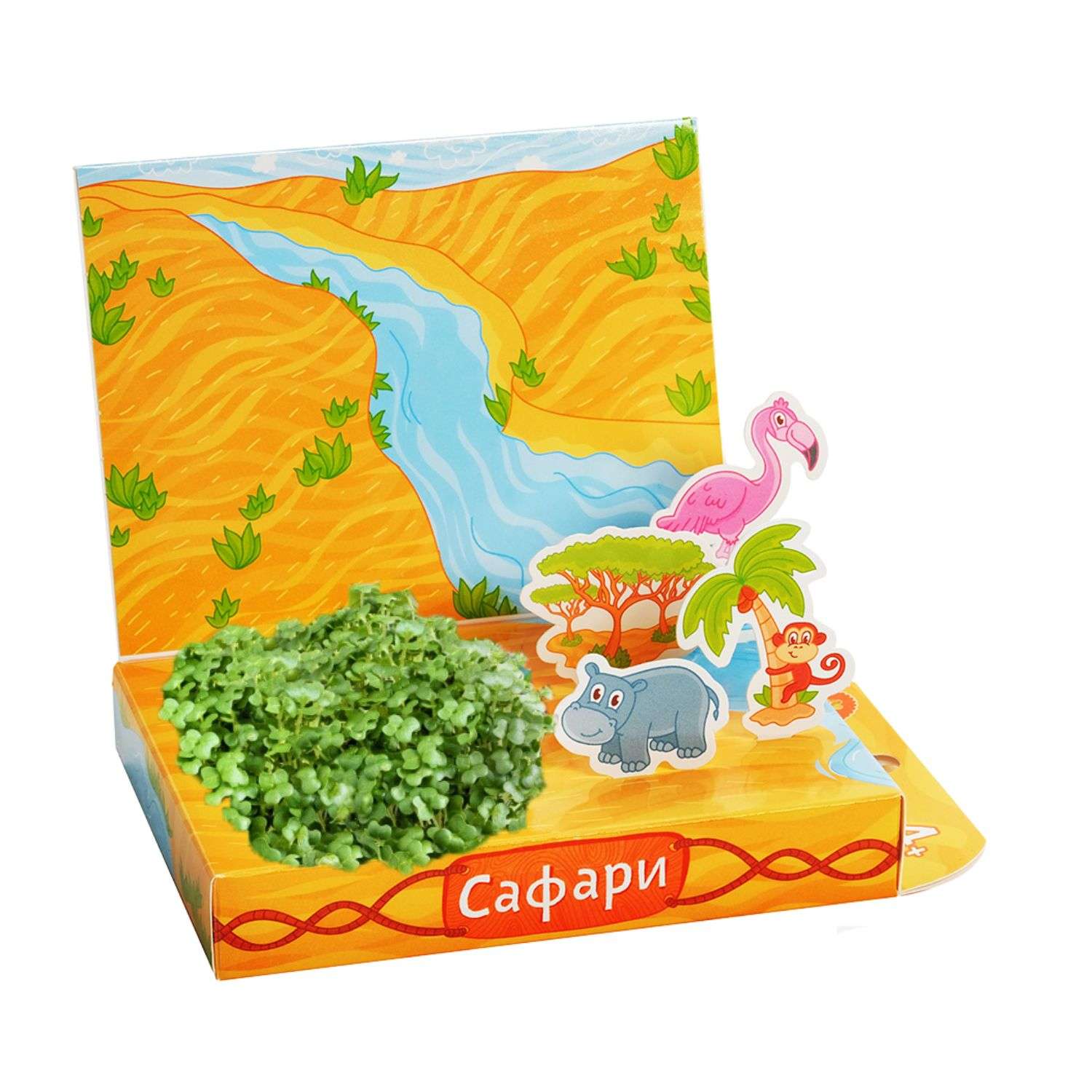 Набор для выращивания Happy Plant Вырасти сам микрозелень Живая открытка Сафари - фото 5