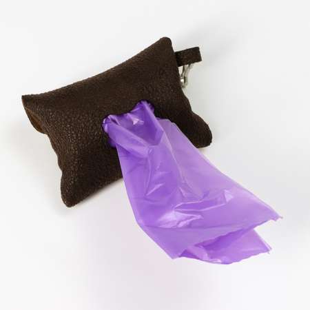 Набор для уборки за собаками Пижон сумка и пакеты 20 шт шоколадный-фиолетовый