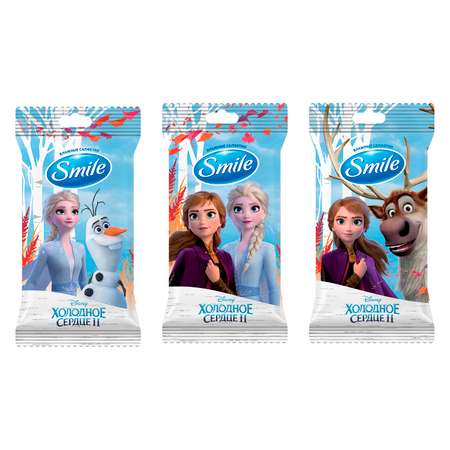 Салфетки влажные Smile Frozen 15шт в ассортименте