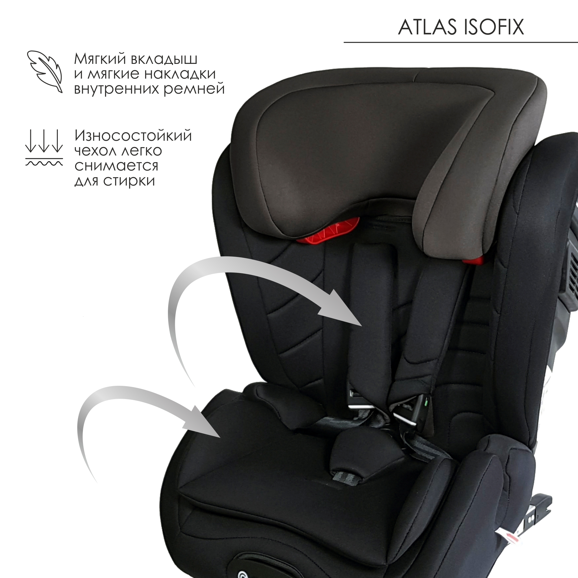 Автокресло Olsson Atlas Isofix Black-Gray купить по цене 6299 ₽ в  интернет-магазине Детский мир