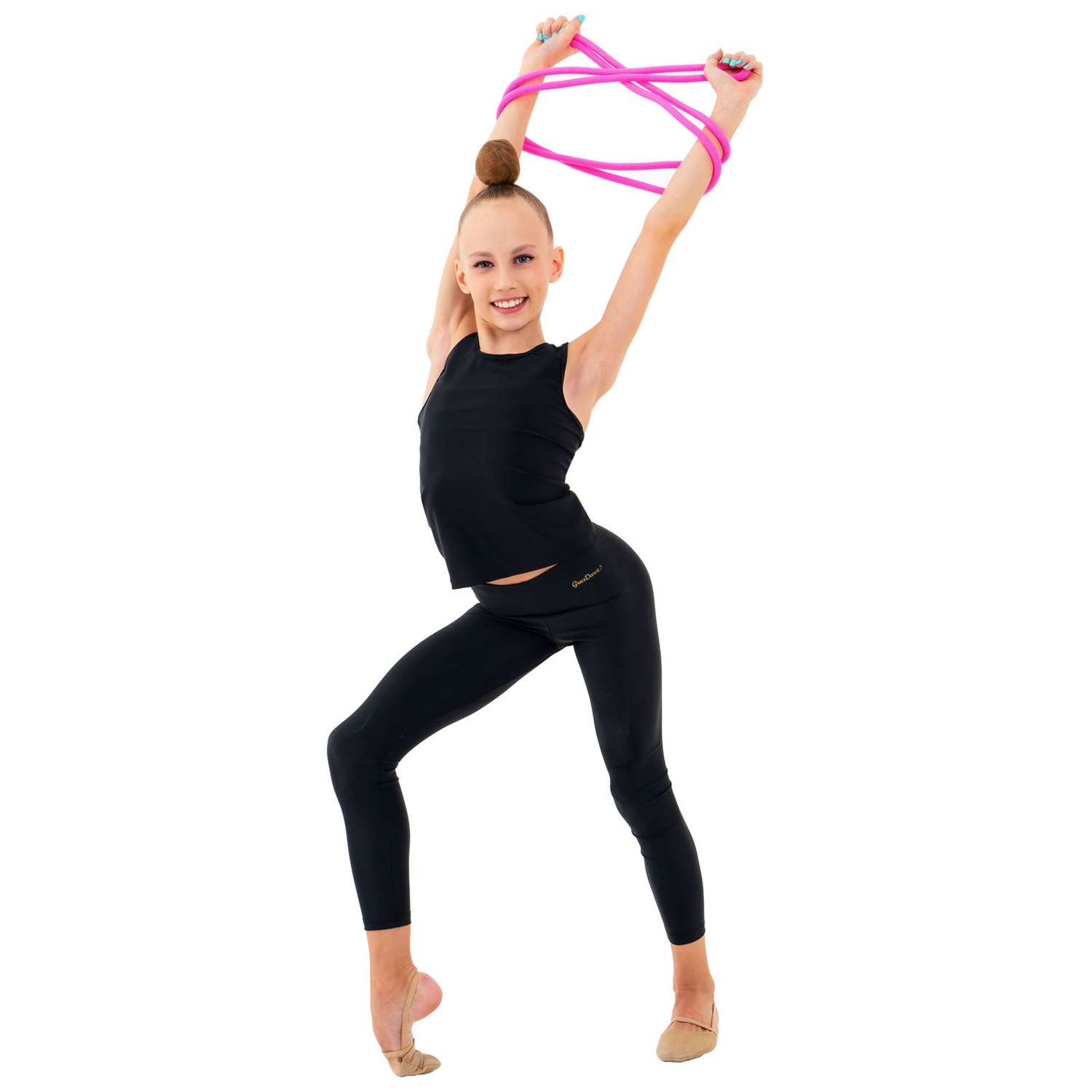 Скакалка Grace Dance гимнастическая утяжелённая. 3 м. 180 г. цвет неон розовый - фото 3