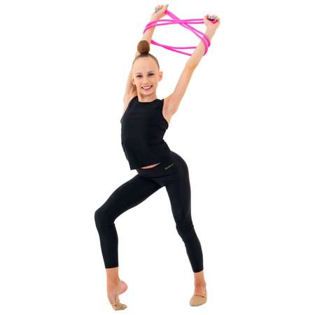Скакалка Grace Dance гимнастическая утяжелённая. 3 м. 180 г. цвет неон розовый