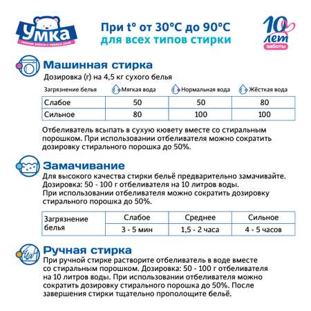 Отбеливатель Умкa детский 400 гр