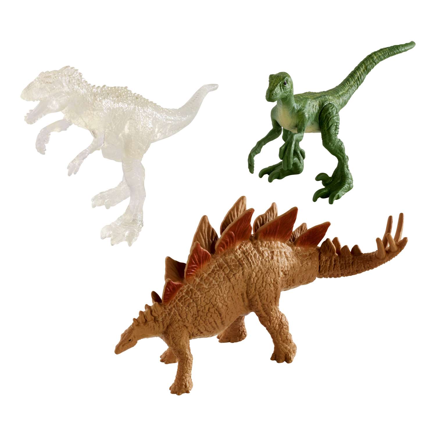 Набор фигурок Jurassic World Динозавры Стегозавр+Велоцираптор+Индоминус Рекс FPN73 - фото 1
