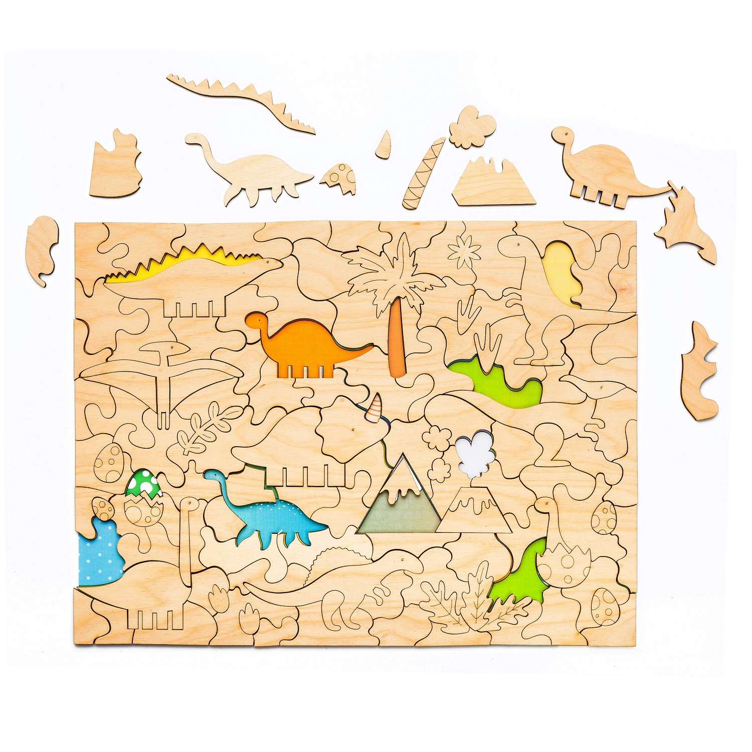 Мозаика раскраска развивающая Bradex деревянная Динозавры - фото 2