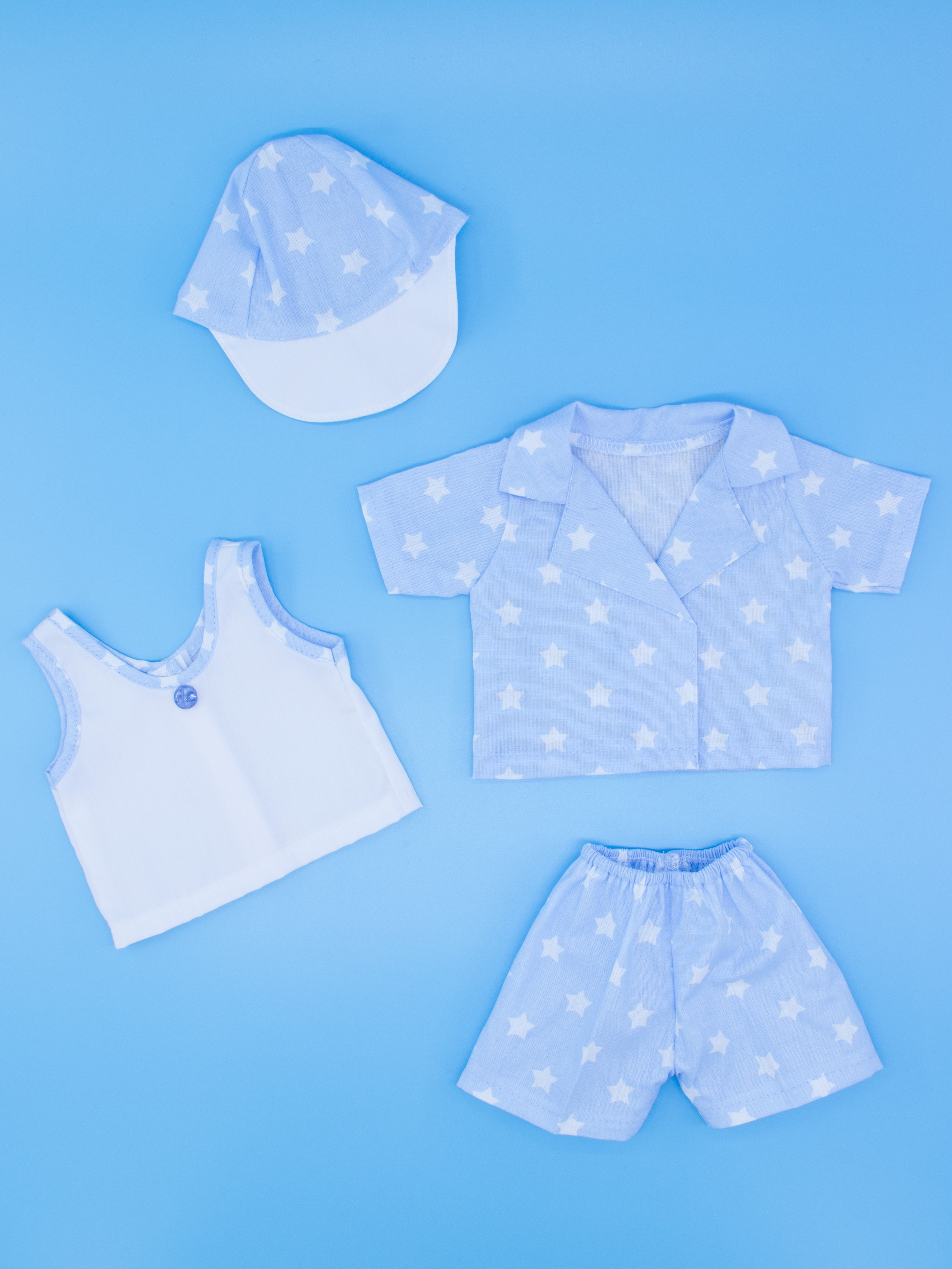 Комплект одежды МОДНИЦА для пупса 43-48 см голубой 6129голубой-белый - фото 2