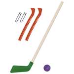 Набор для хоккея Задира Клюшка хоккейная детская зелёная 80 см + шайба + Чехлы для коньков оранжевые