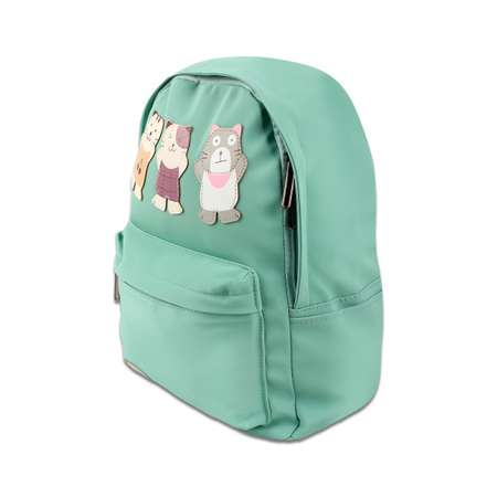 Рюкзак с косметичкой Pretty Mania Коты зеленый