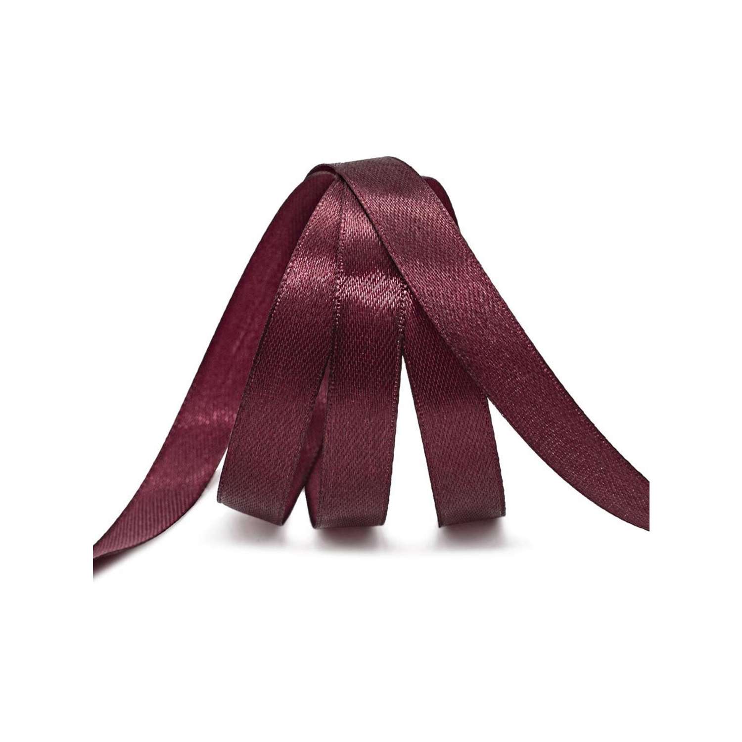 Лента Айрис атласная упаковочная флористическая 1.2 см 22.86 м 030 темно - бордовый - фото 3