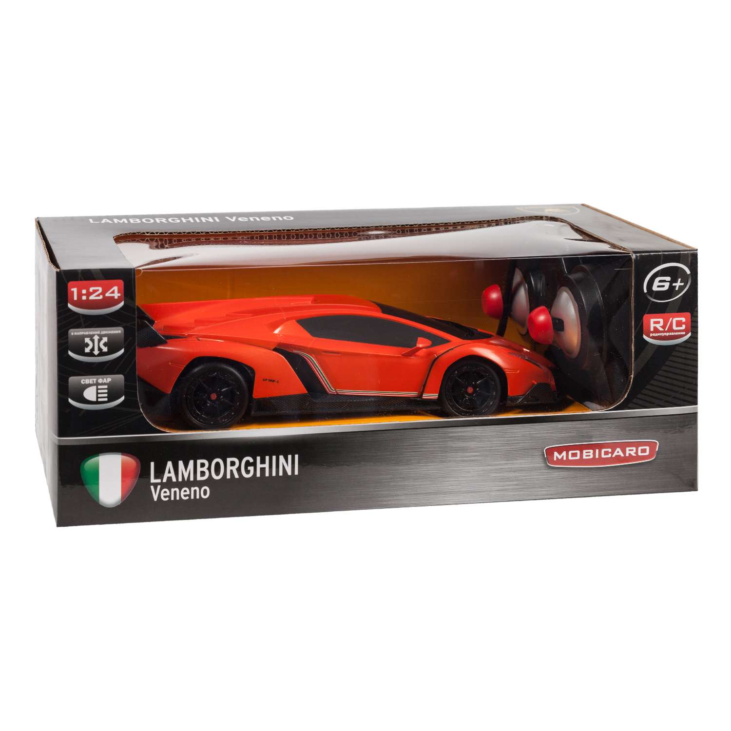 Машинка радиоуправляемая Mobicaro Lamborghini Veneno 1:24 Оранжевая - фото 3