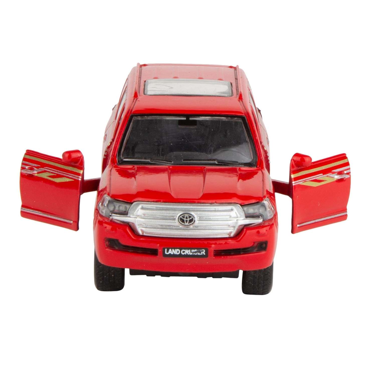 Машинка AUTOGRAND Toyota Land Cruiser красная металлическая с инерционным механизмом 12 см 78250 - фото 2