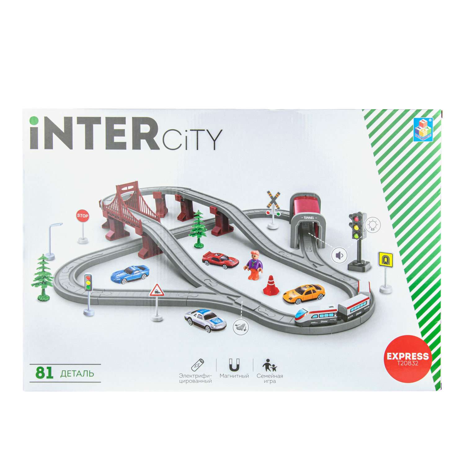 Игровой набор InterCity Железная дорога Большой город с поездом и аксессуарами Т20832 - фото 7