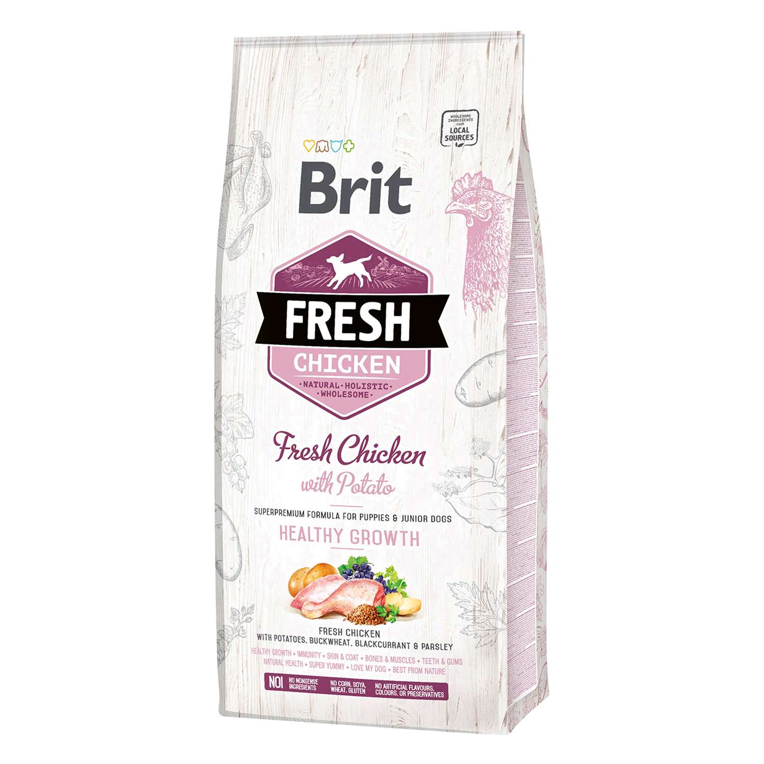 Корм для щенков Brit Fresh 12кг курица и картофель - фото 1