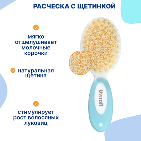 Набор для волос Uviton щеточка и гребешок Голубой