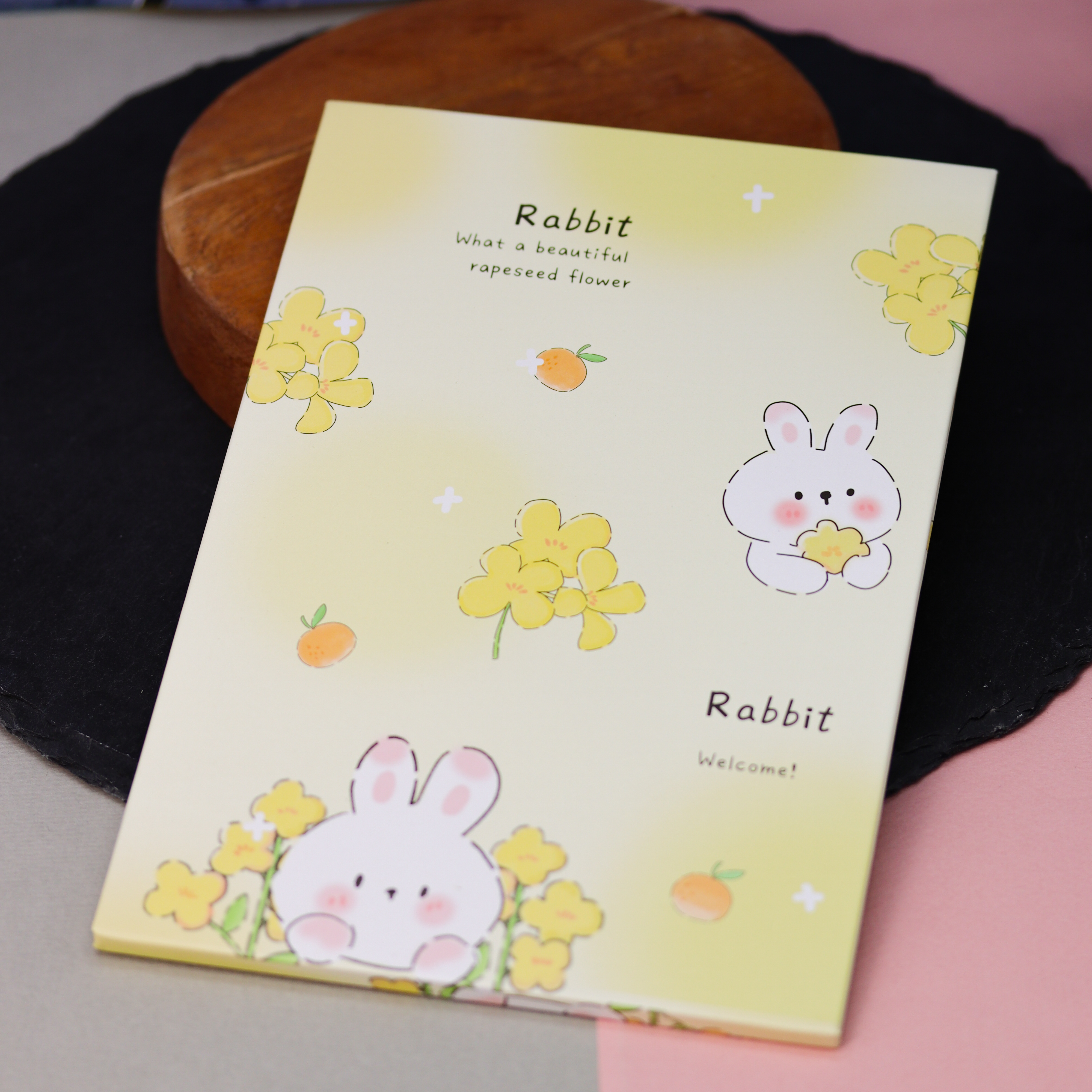 Зеркало настольное для макияжа iLikeGift Lovely rabbit yellow - фото 4