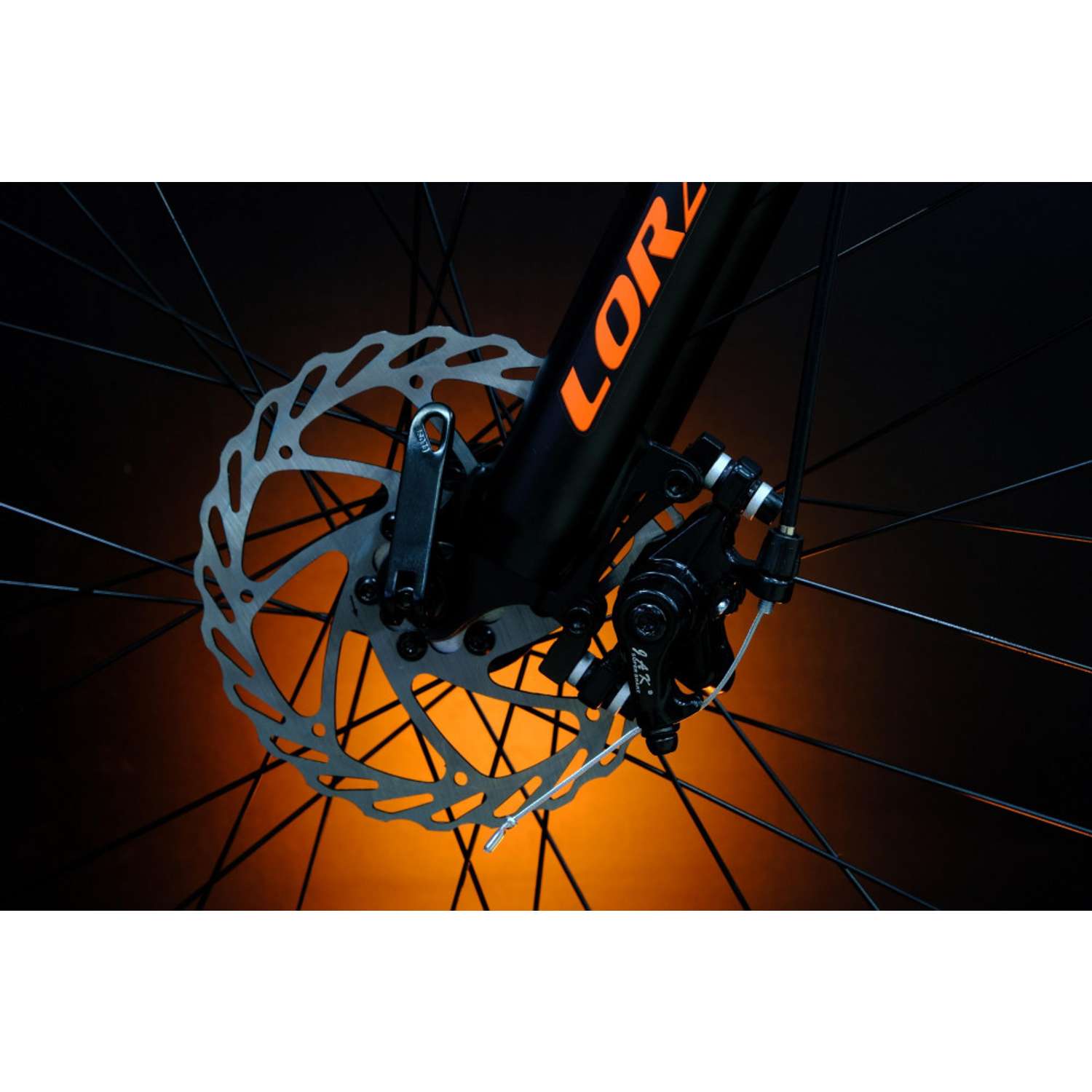 Велосипед горный Lorak Max 150 - 19р матовый чёрный/оранжевый - фото 7