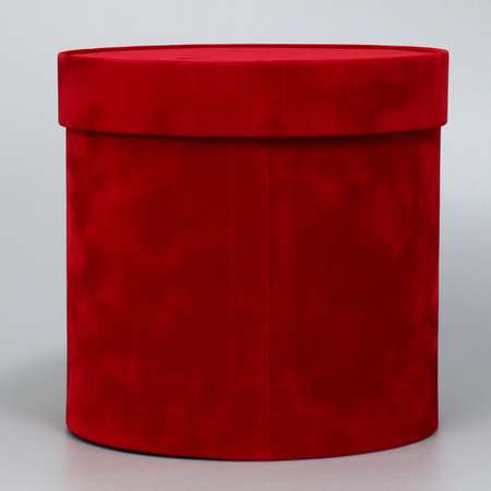Коробка Дарите Счастье шляпная бархатная «С Новым годом» красная 16 х 16 см