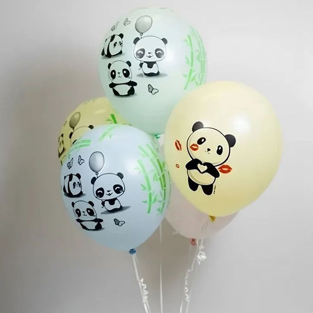 Воздушные шары Riota латексные Панды 30 см набор 10 шт - фото 2