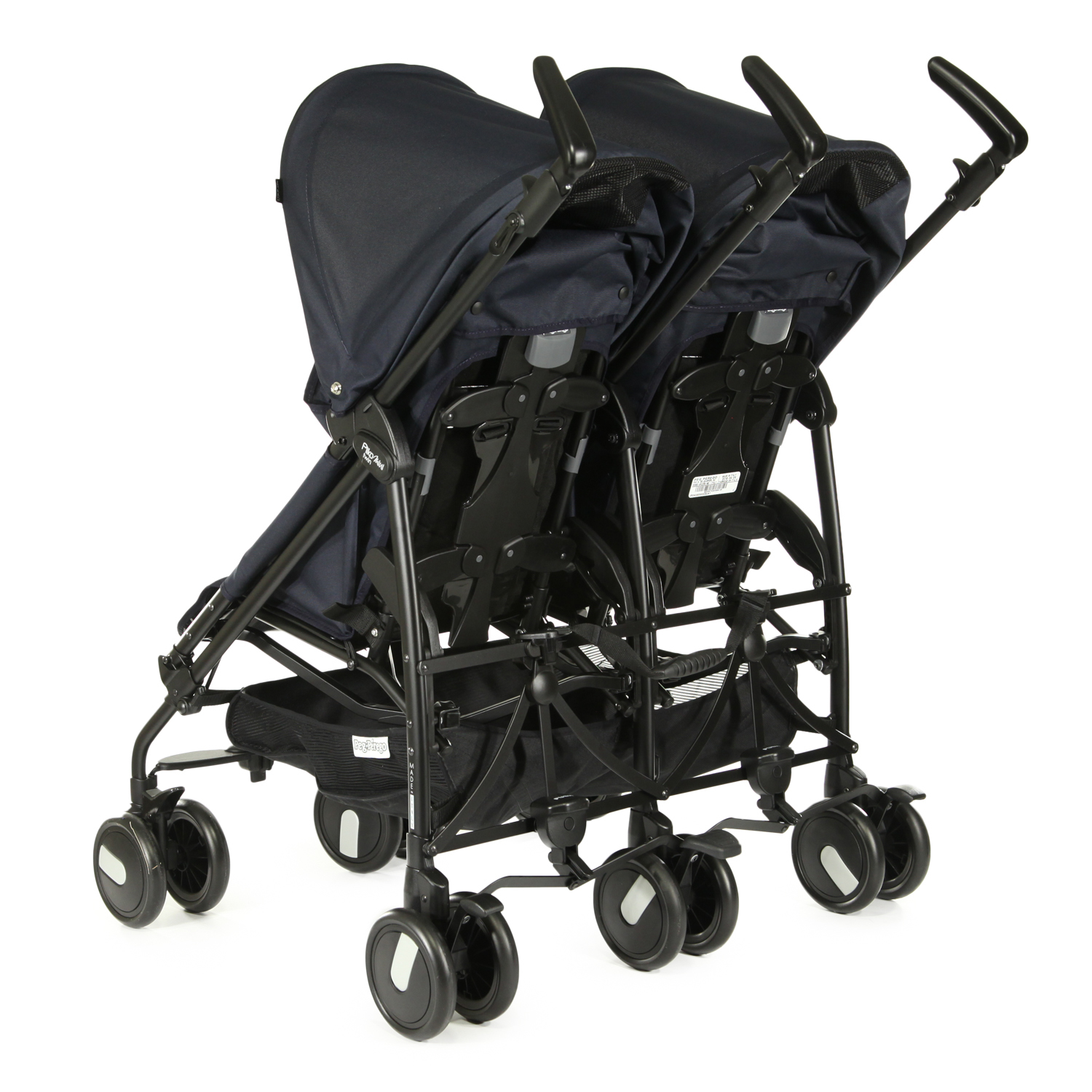 Коляска-трость для близнецов Peg-Perego Pliko Mini Twin Classic Navy - фото 8