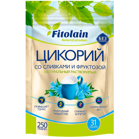 Цикорий FITOLAIN порошок с заменителем сухих сливок и фруктозой 250г