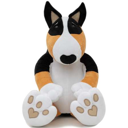 Мягкая игрушка Мягкие игрушки БелайТойс Плюшевая собака Hugo породы бультерьер черный 35 см