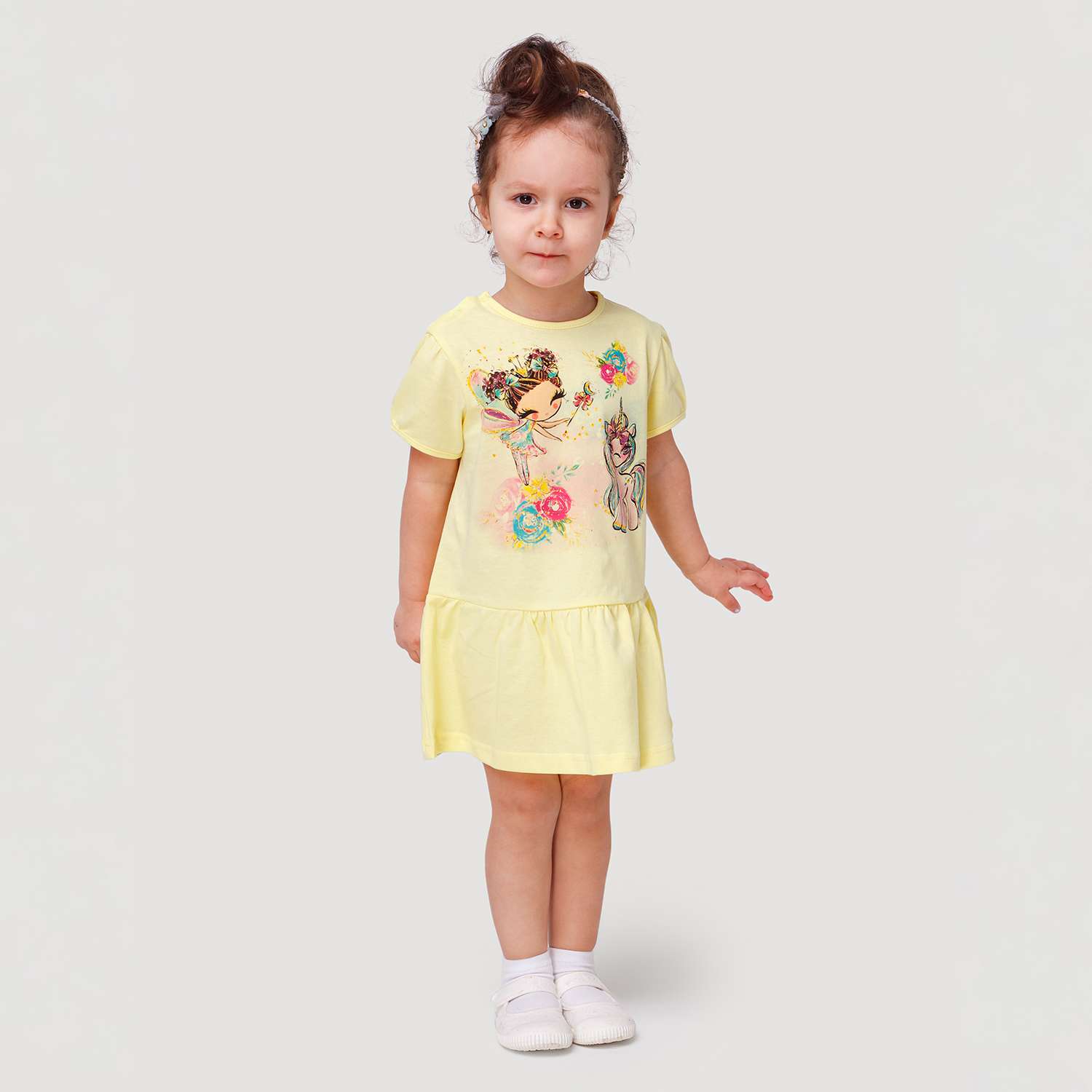 Платье VEDDI 2053/2к-22-жёлтый/бабочки - фото 1