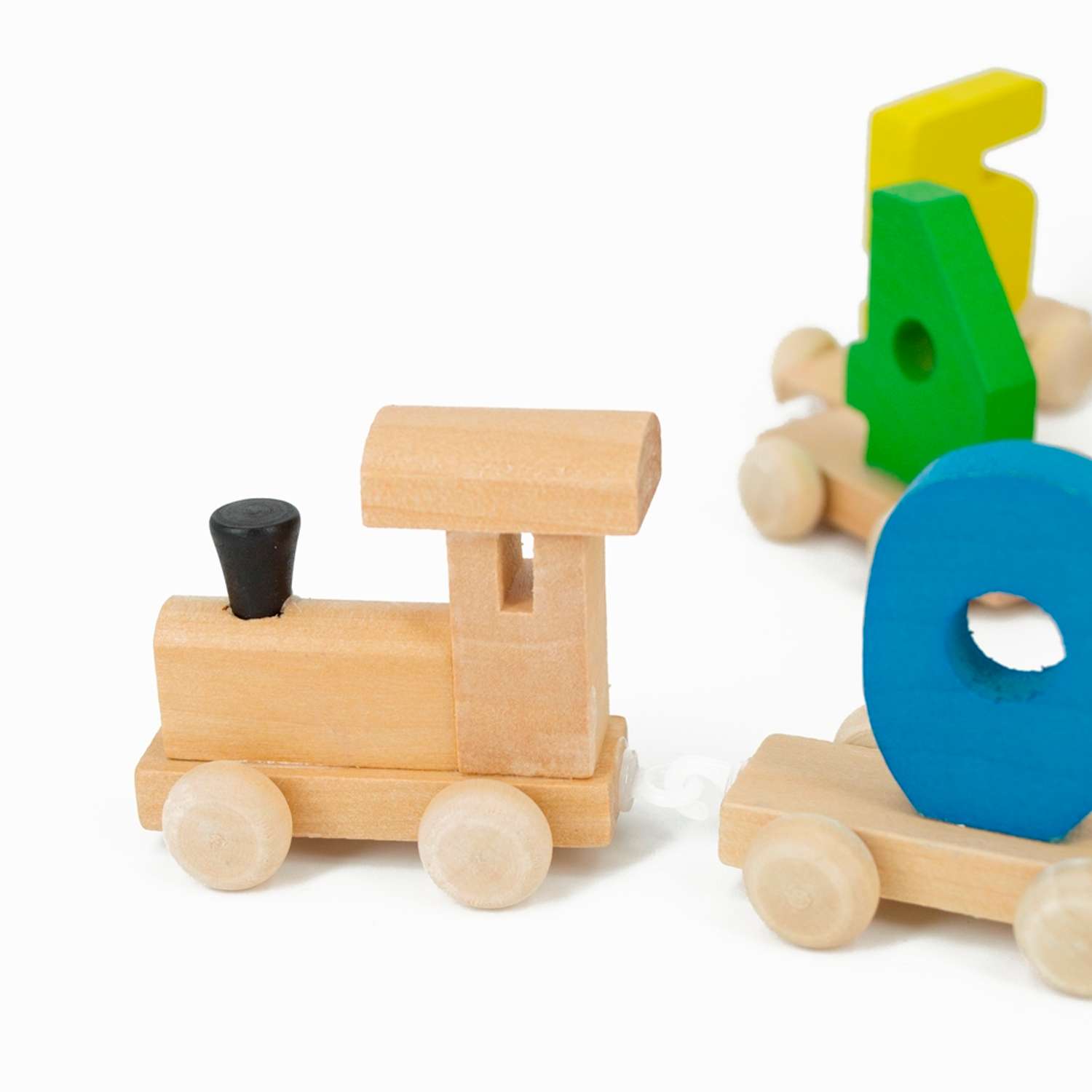 Игрушка поезд Dolemikki деревянный с цифрами - фото 2