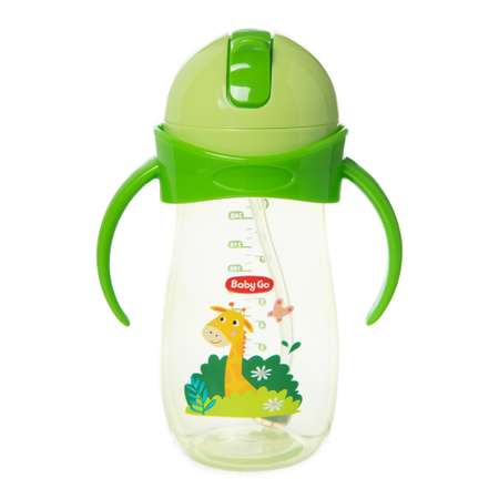 Поильник BabyGo с трубочкой 270мл Green с 8 месяцев