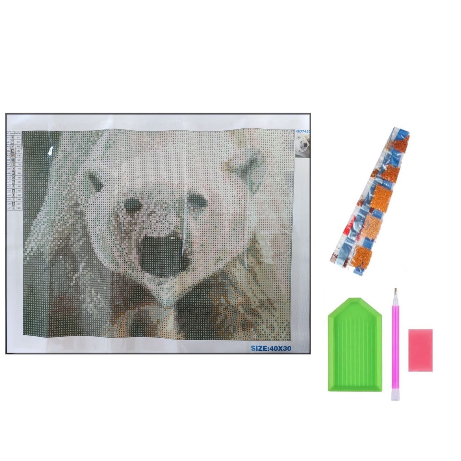 Алмазная мозаика Seichi Белый медведь 30х40 см - фото 4