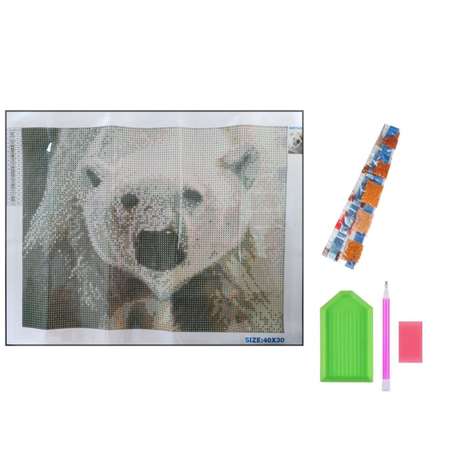 Алмазная мозаика Seichi Белый медведь 30х40 см