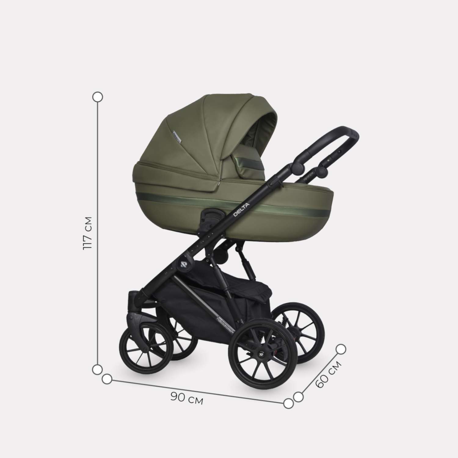 Коляска 3в1 Riko Basic Delta Ecco 13 Olive Оливковый - фото 2