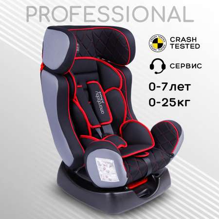 Автокресло детское AmaroBaby Professional группа 0+ I II чёрный красный