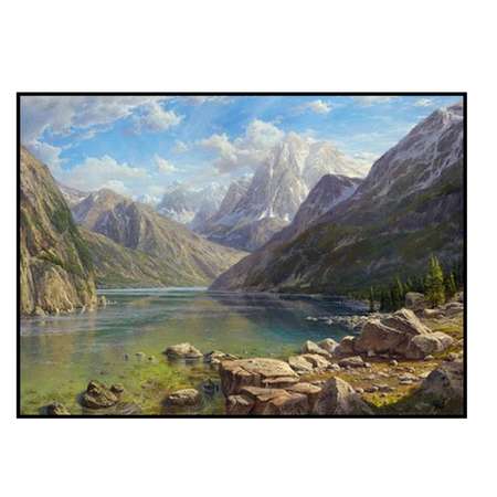 Алмазная мозаика Seichi Озеро в горах Швейцарии 30х40 см