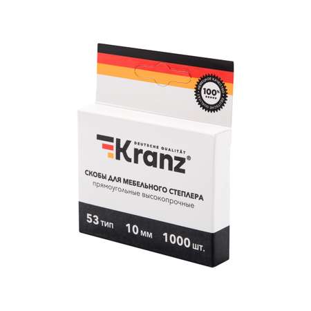 Скобы Kranz для мебельного степлера 10 мм тип 53 1000 штук в упаковке