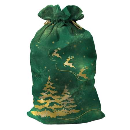 Мешок для подарков sfer.tex Деда Мороза 65х115 см зеленый