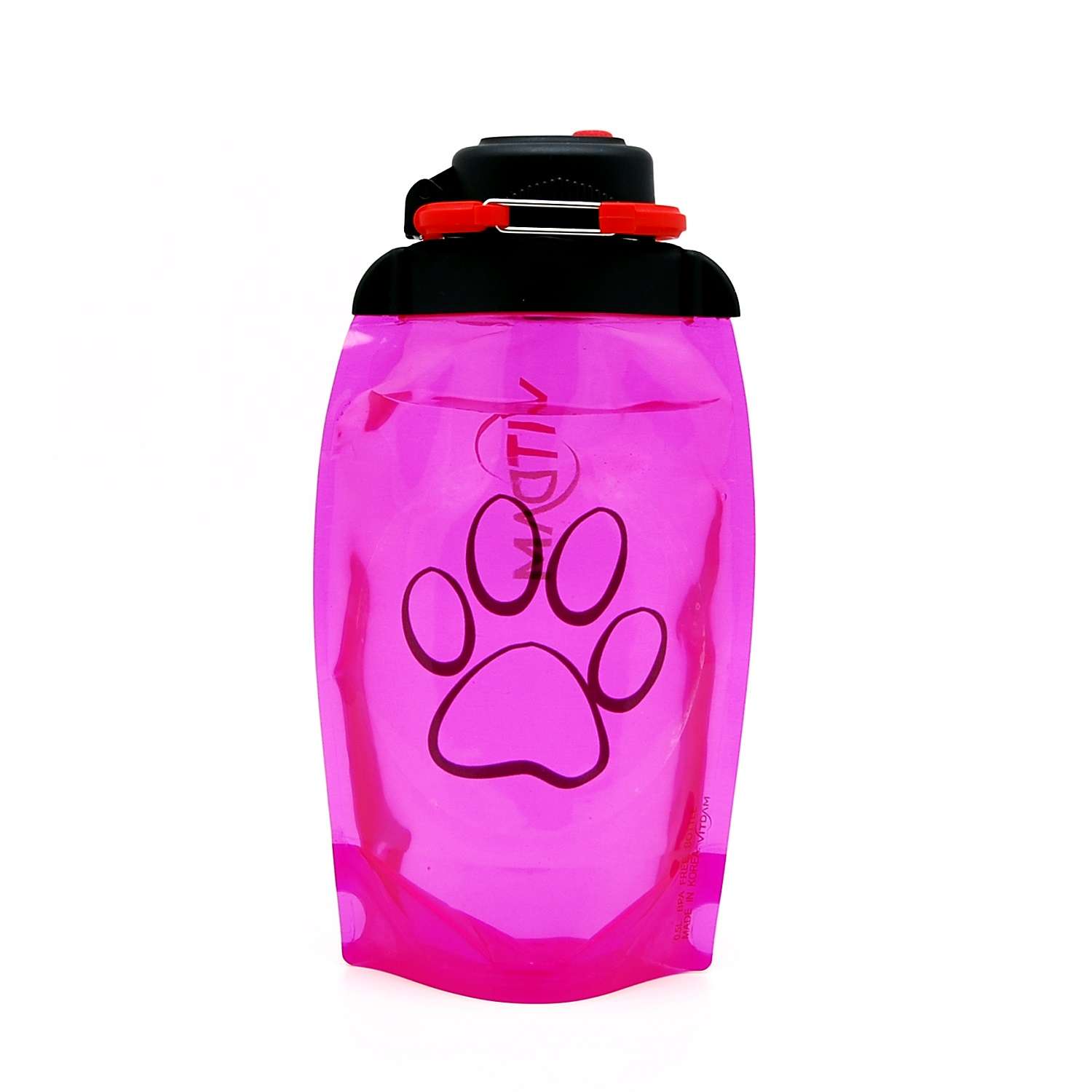 Бутылка для воды складная VITDAM розовая 500мл B050PIS 1414 - фото 1