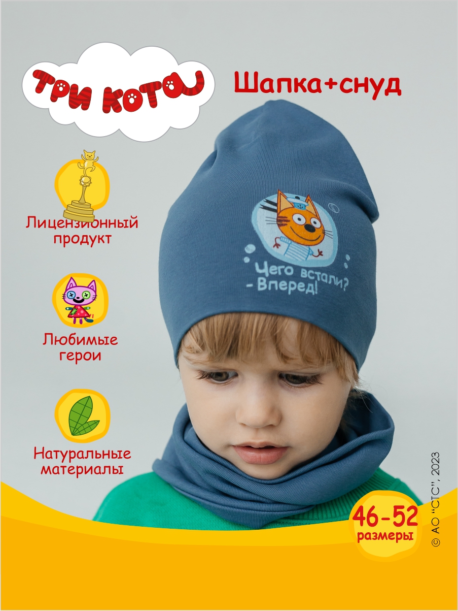 Шапка и снуд Три кота P-Mi-01_голубой Коржик - фото 2