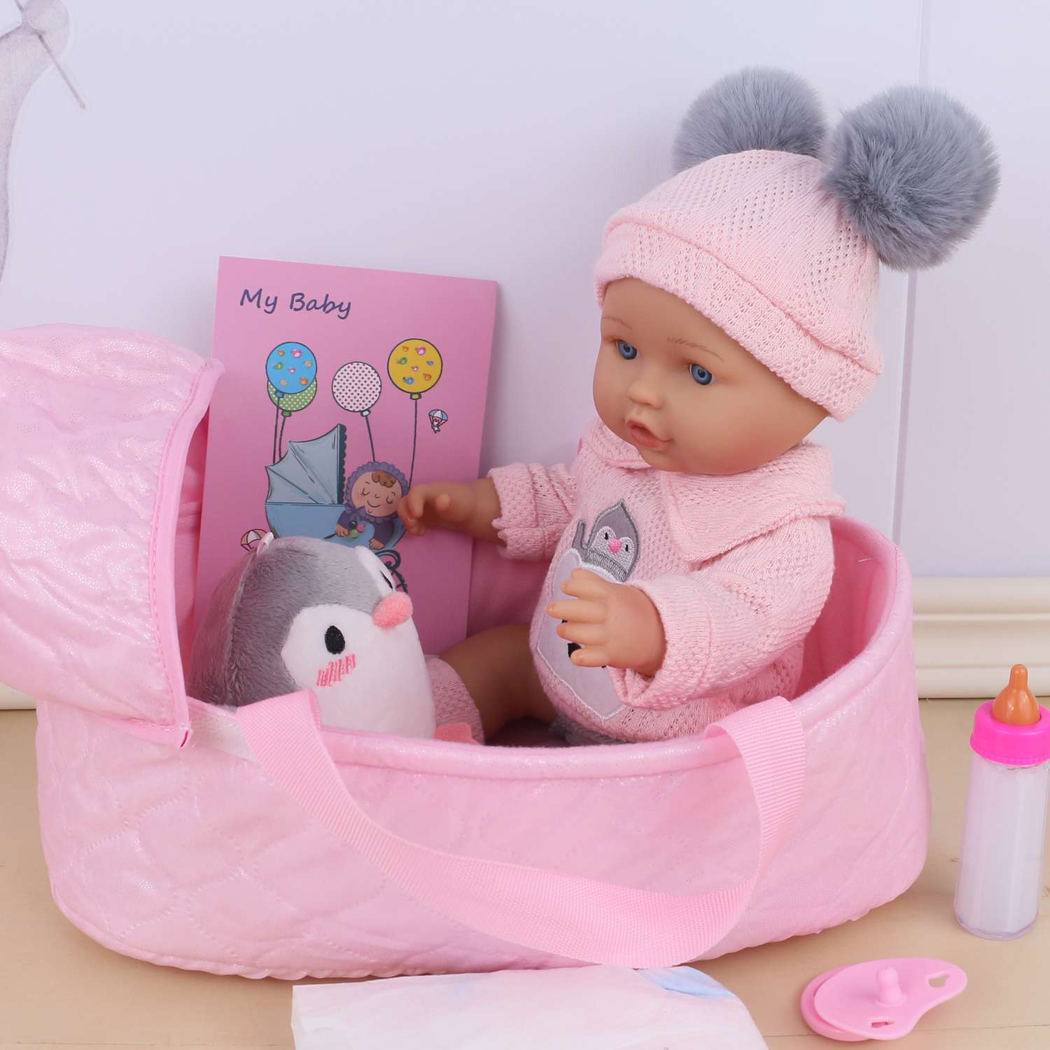 Кукла Пупс QA BABY Лада Реборн набор игрушки для ванны для девочек с переноской 35 см 3505 - фото 10