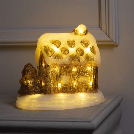 Светодиодная фигура Sima-Land «Зимний домик» 22×21×17 см акрил 30 LED 220 В свечение тёплое белое