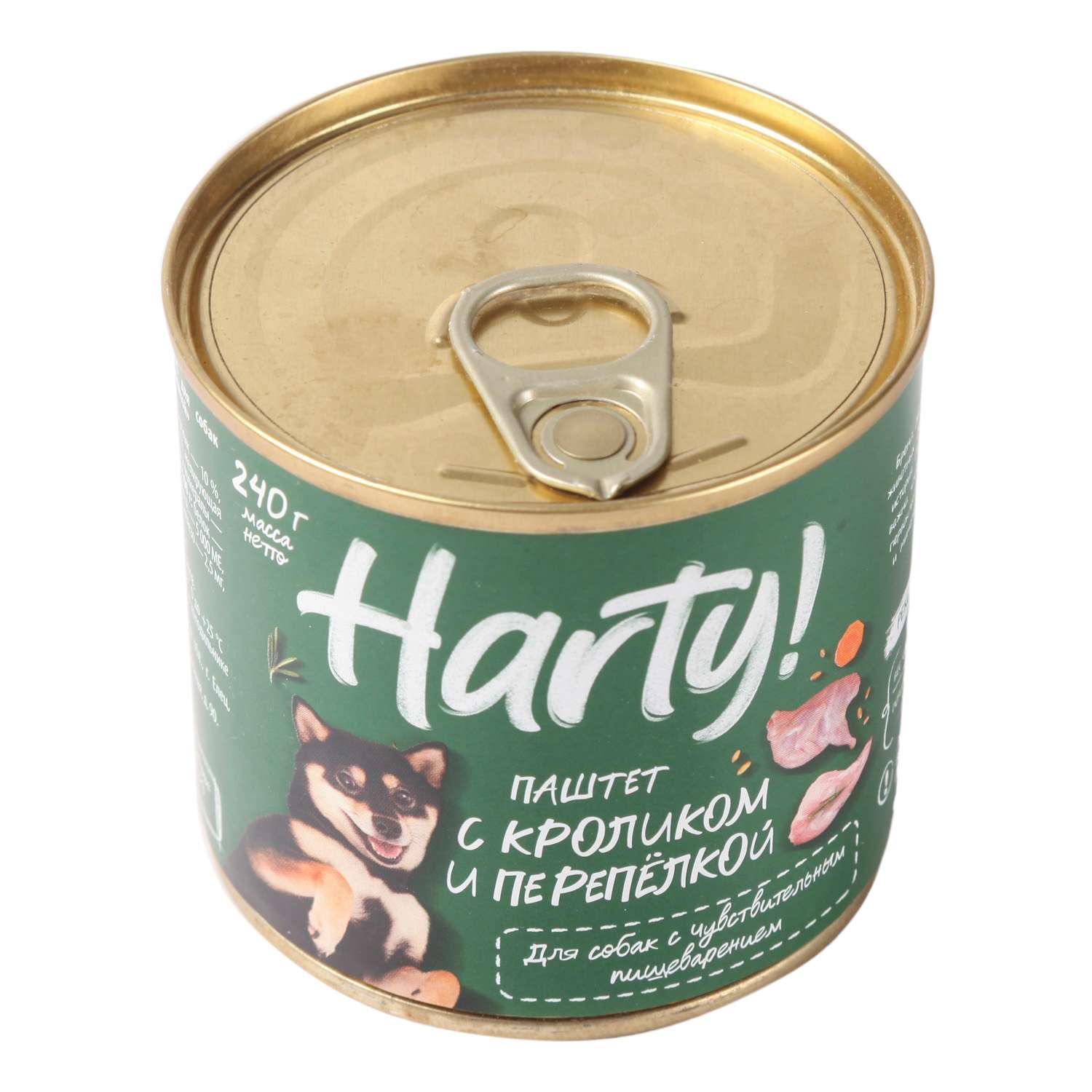 Корм Harty 240г для собак с чувствительным пищеварением паштет с кроликом и перепелкой - фото 2