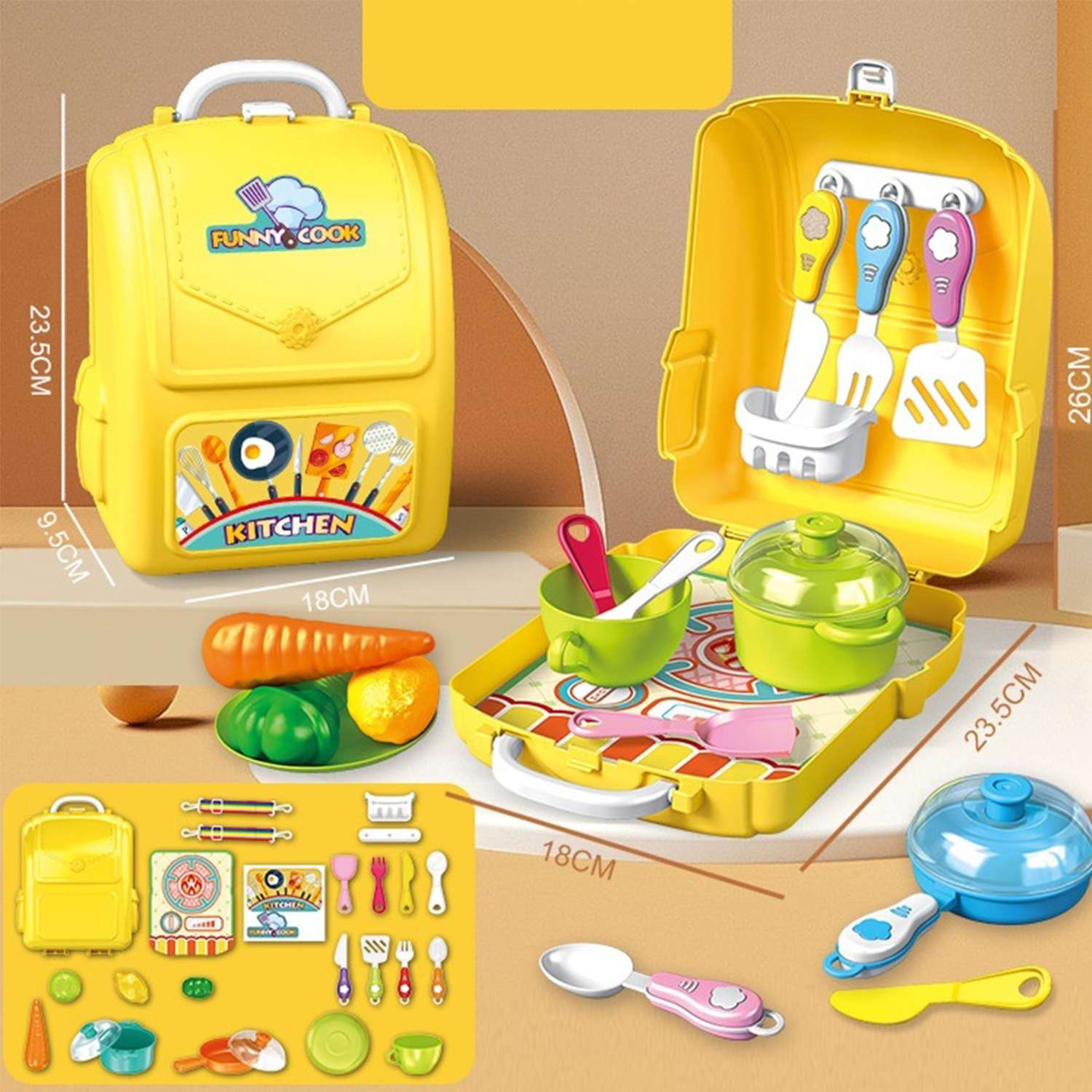Детский игровой набор SHARKTOYS кухня для девочки в рюкзаке - фото 4