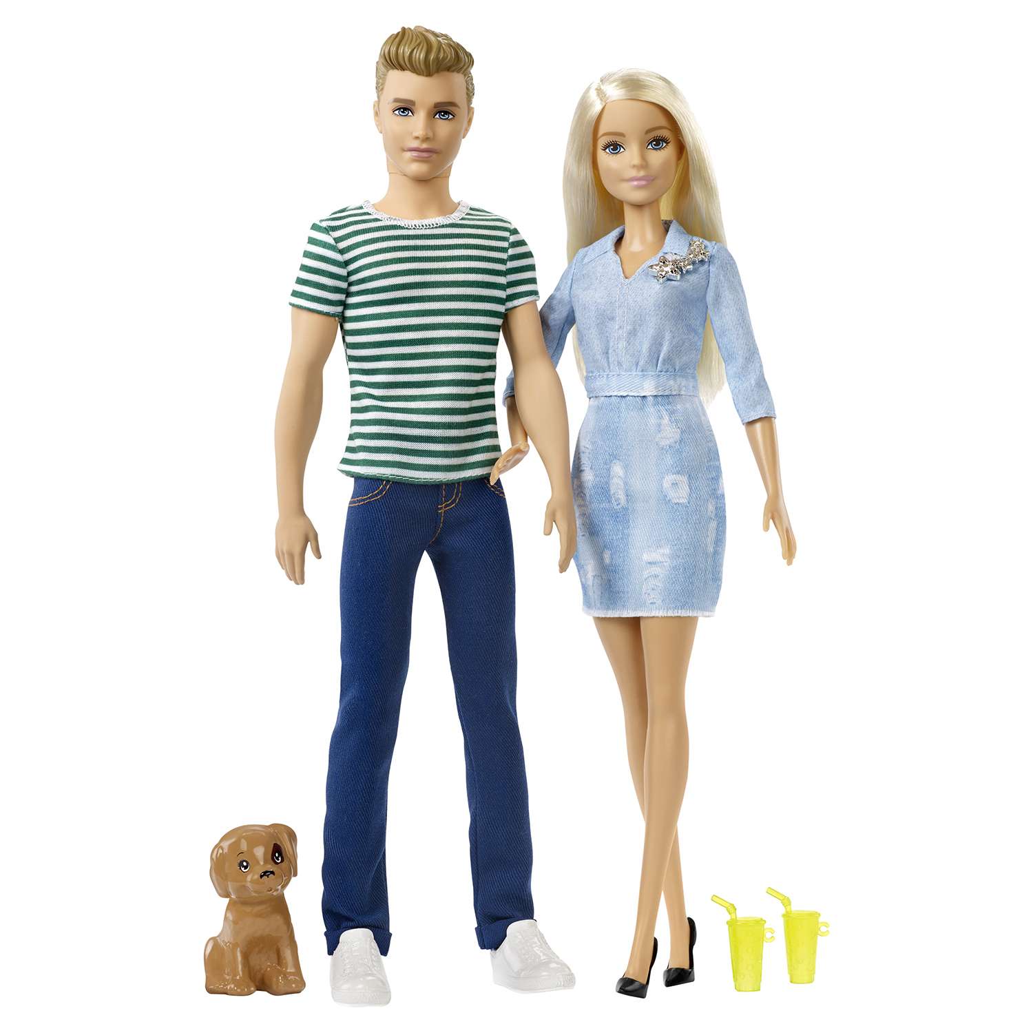 Набор игровой Barbie и Кен на прогулке со щенком FTB72 FTB72 - фото 1