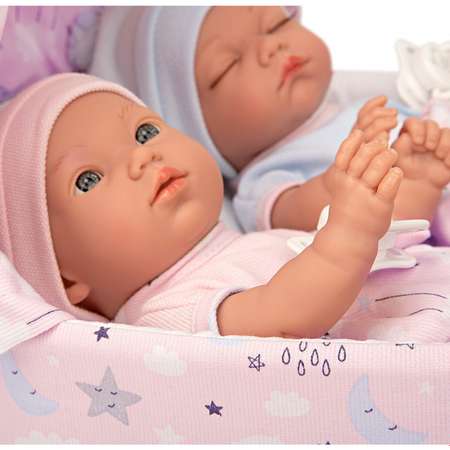 Набор кукол Arias ELEGANCE BABIS GEMELOS реборн двойняшки 26 cм в люльке переноске