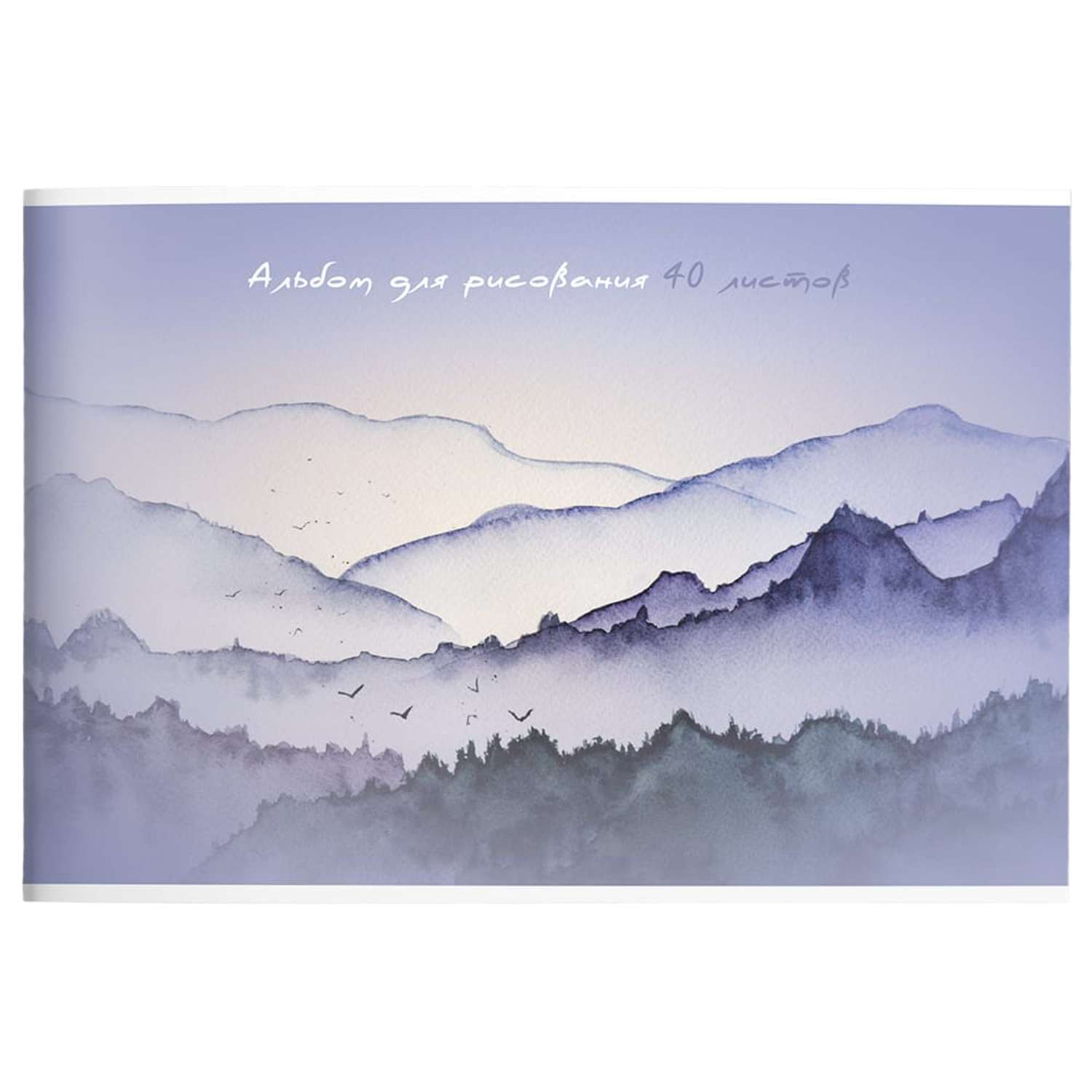 Альбом для рисования SCHOOLFORMAT листов 40 формат А4 склейка Акварельный пейзаж мелованный картон - фото 1